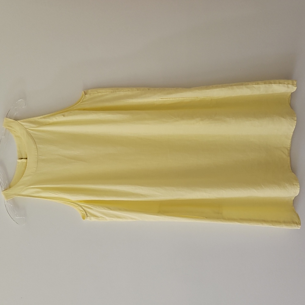 J Jill Love Linen butter-yellow linen midi dress with‎ pockets size large - Picture 2 of 14
